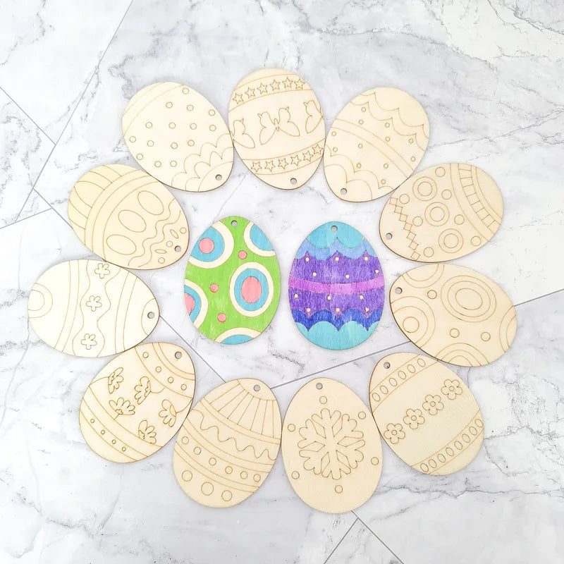 Houten Paas figuur om zelf te kleuren/schilderen – Houten eieren set