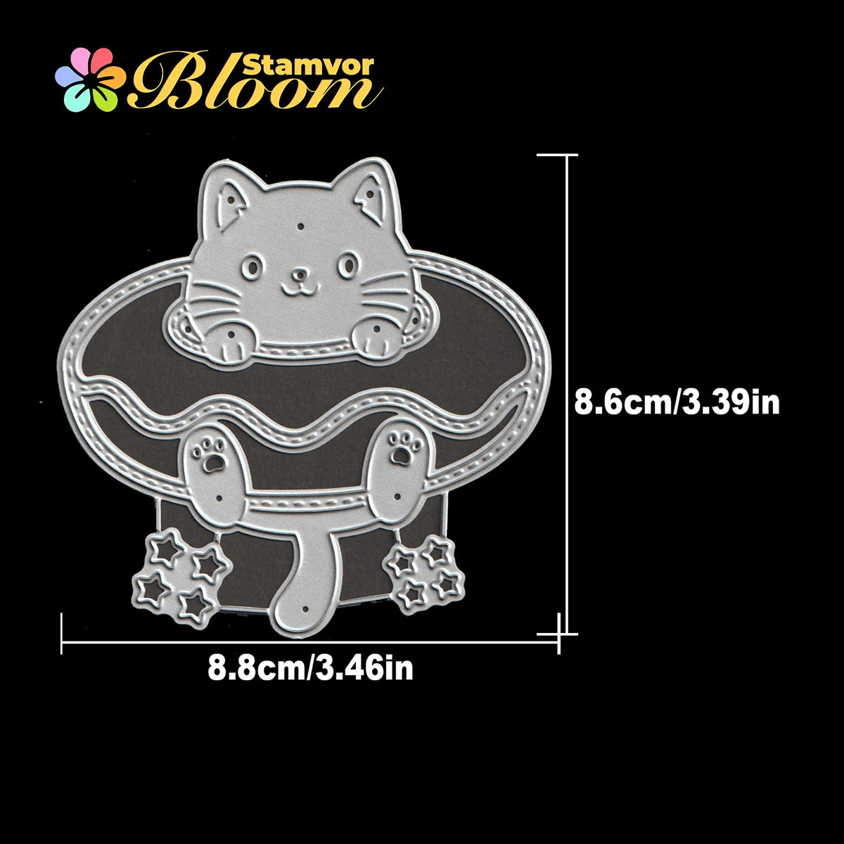 Metalen Snijmal Schattige Kat met Donut Shaker