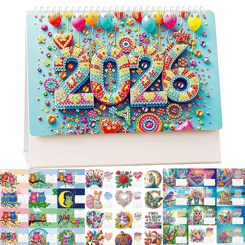 Diamond Painting Kalender met Creatieve Kunstige Steentjes voor Bureau en Thuis