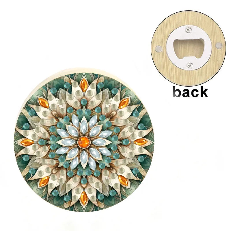 Diamond Painting Flesopener Houten Rond Decoratief Cadeau
