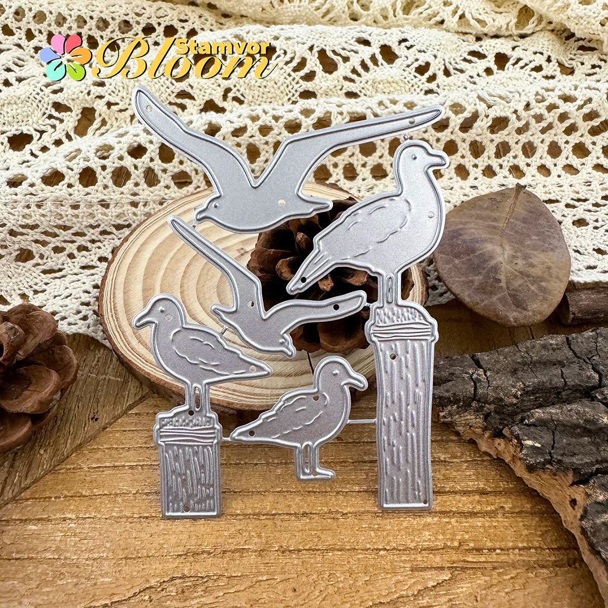 Snijmal schattige zeemeeuwen voor kaarten en scrapbooking