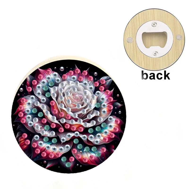 Diamond Painting Flesopener Houten Rond Bieropener Decoratief