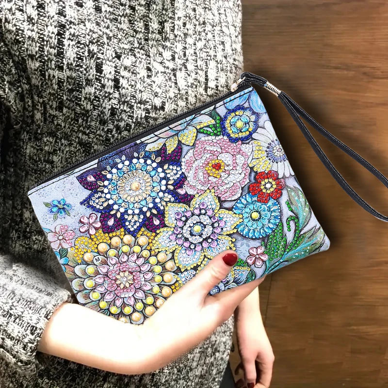 Diamond Painting Etui Mandala Clutch met Strass en PU Leren Afwerking