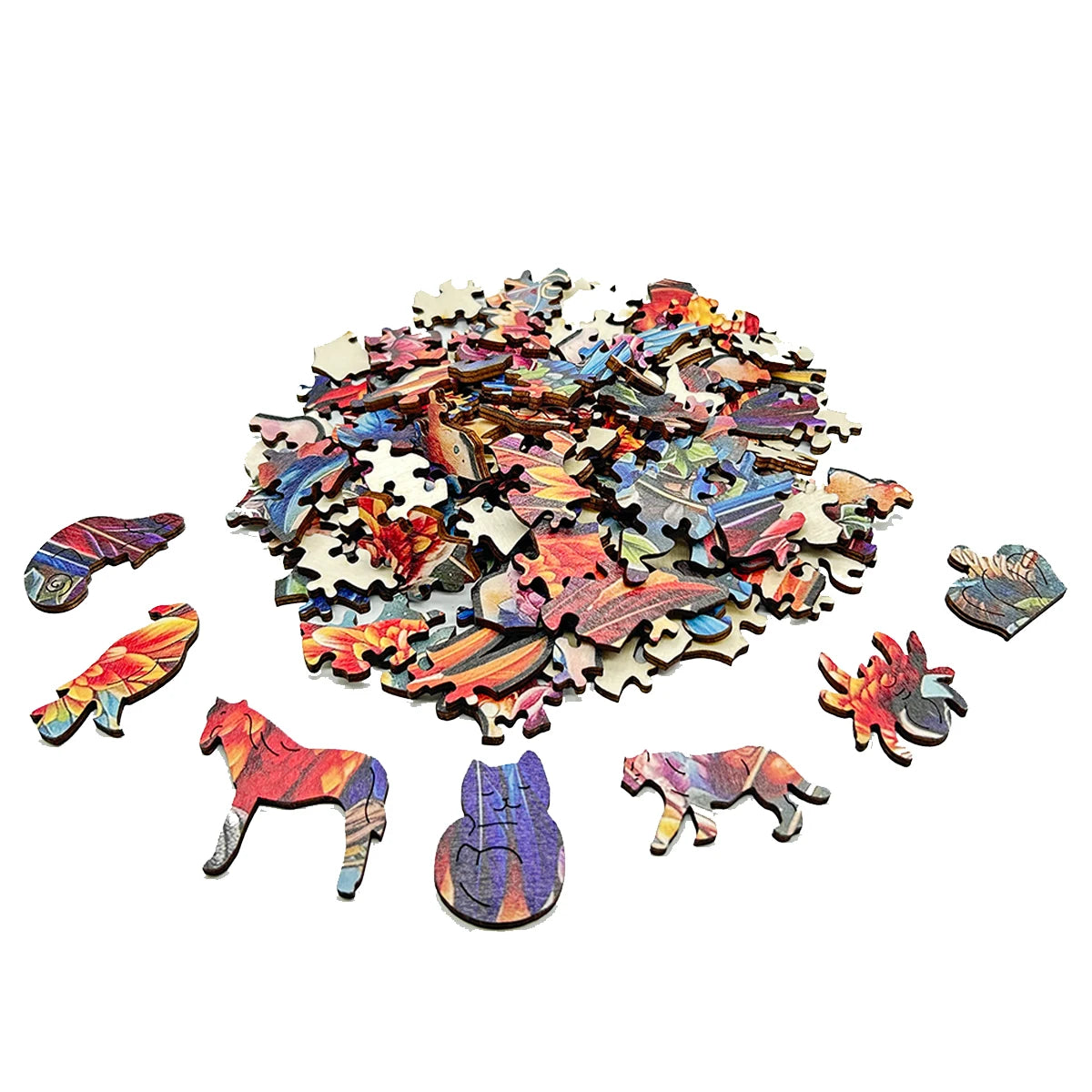 Houten figuren puzzel - Keuze uit diverse maten - Dieren en unieke vormen