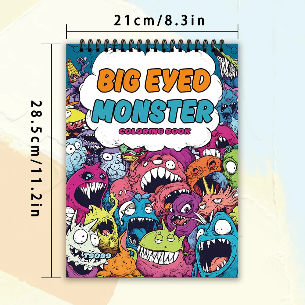 Kleurboek voor volwassenen – Rose Skull & Grote Oogmonsters