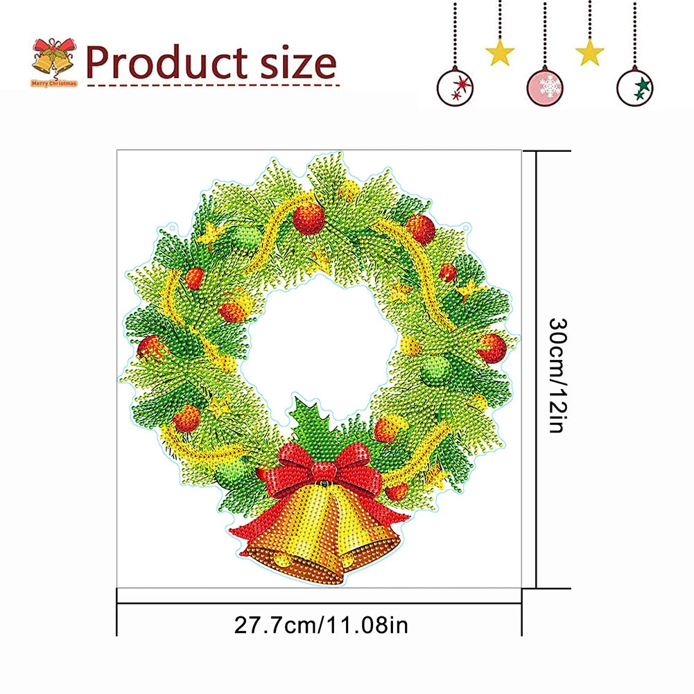 Diamond Painting Hangend Ornament Kerst Krans – Kerstdecoratie met Steentjes – Uniek Cadeau - GJ205