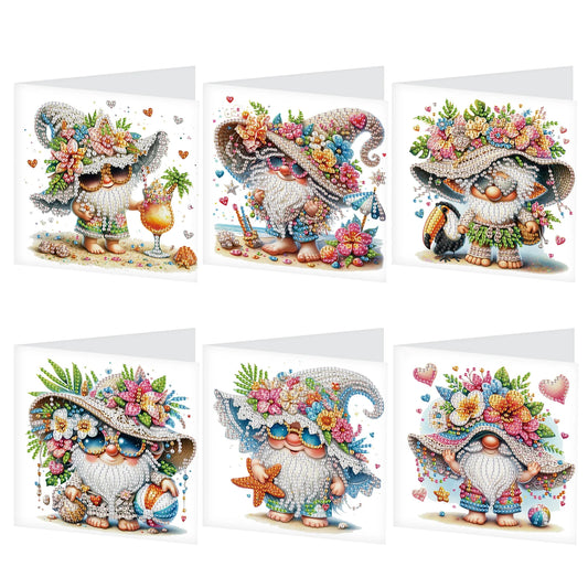 Diamond Painting Wenskaarten set – 6 stuks creatieve kaarten met strass steentjes - HKA108