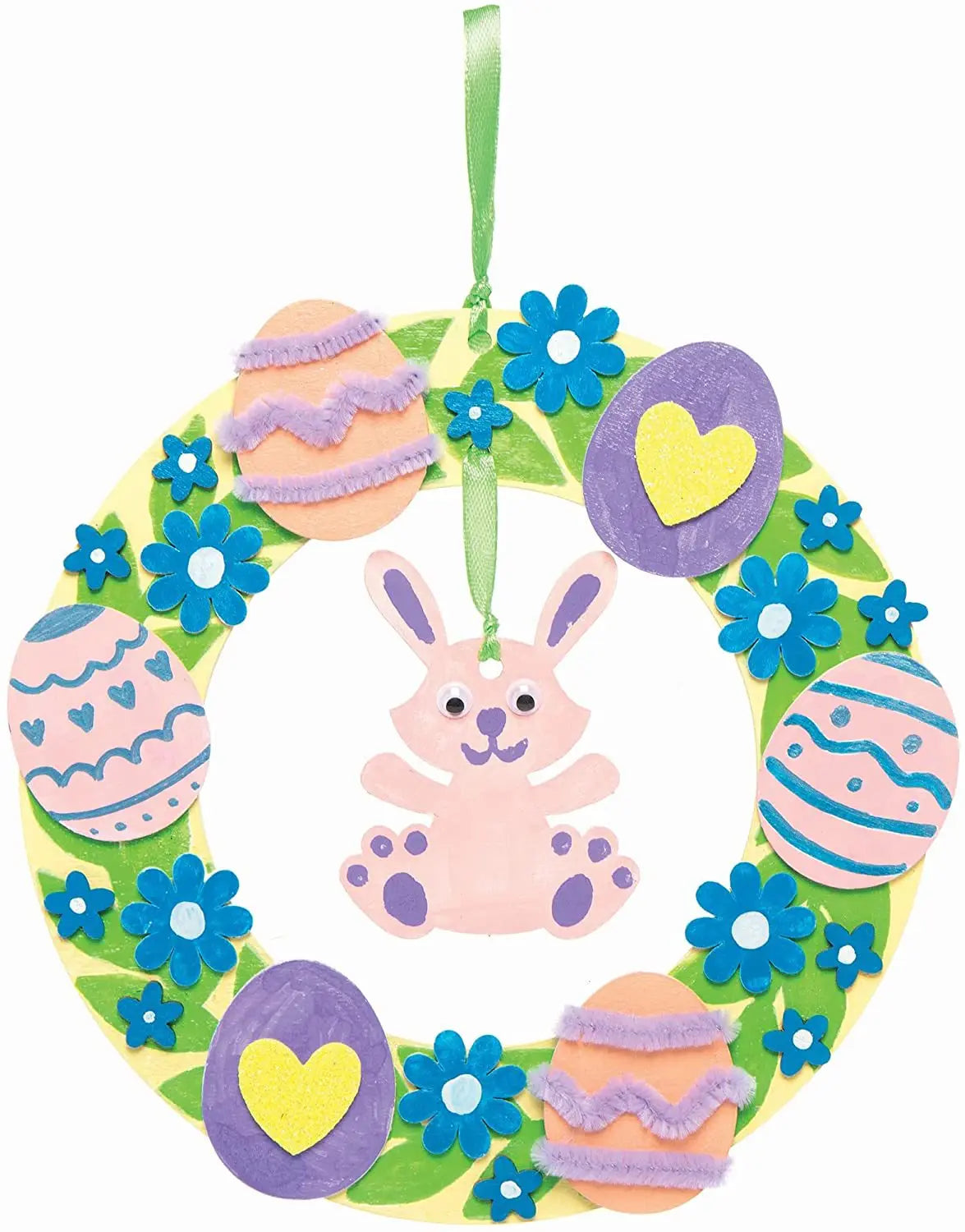 Houten Paas figuren om zelf te kleuren/schilderen – Paaskrans figuren met konijn en eieren