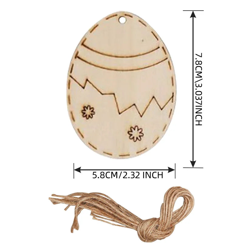 Houten figuur om zelf te schilderen/kleuren – 10/20/50 stuks paashanger set