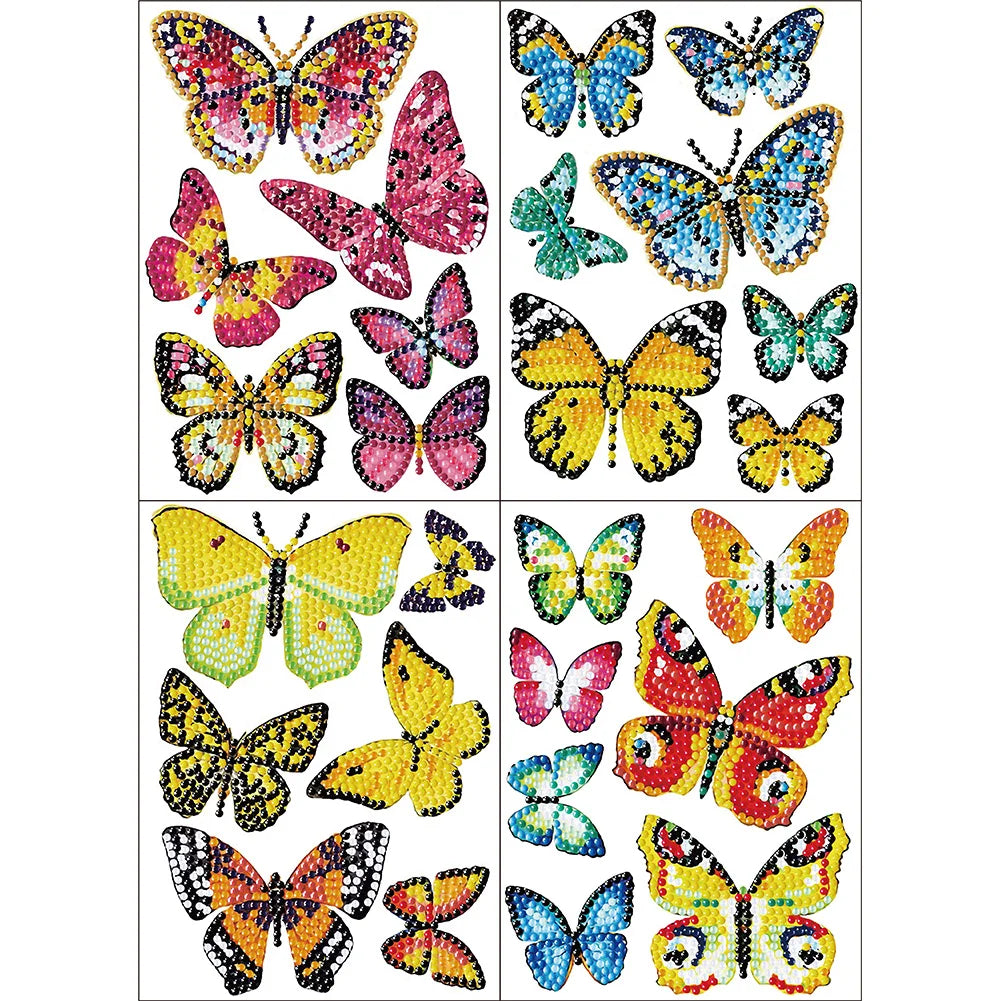 Diamond Painting Sticker set Vlinders – Creatieve Strass Knutselstickers - BT010