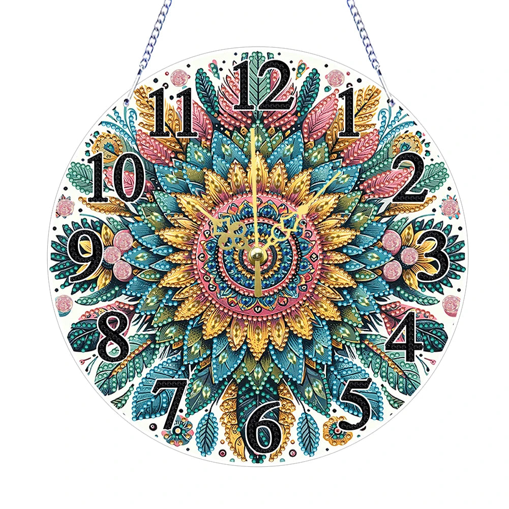 Diamond Painting Klok Mandala Acryl Special Shaped Wanddecoratie
