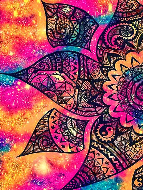 AB Diamond Painting op canvas Mandala Fairy Dust – Abstract Bloem Design