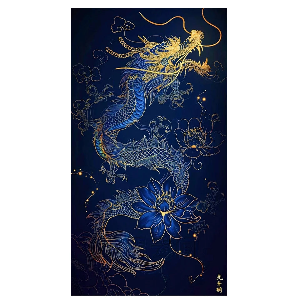 AB Diamond Painting met AB en Fairy dust steentjes – Chinese Draak