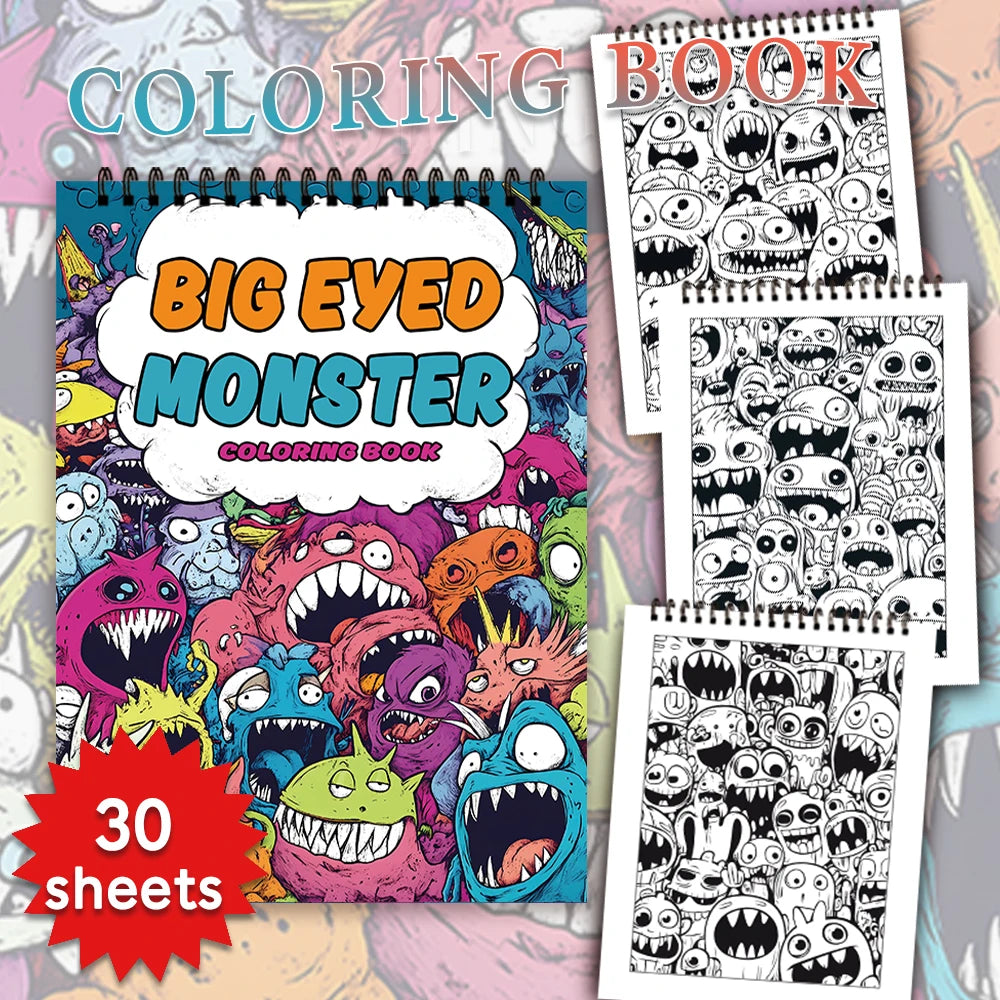 Kleurboek voor volwassenen – Rose Skull & Grote Oogmonsters