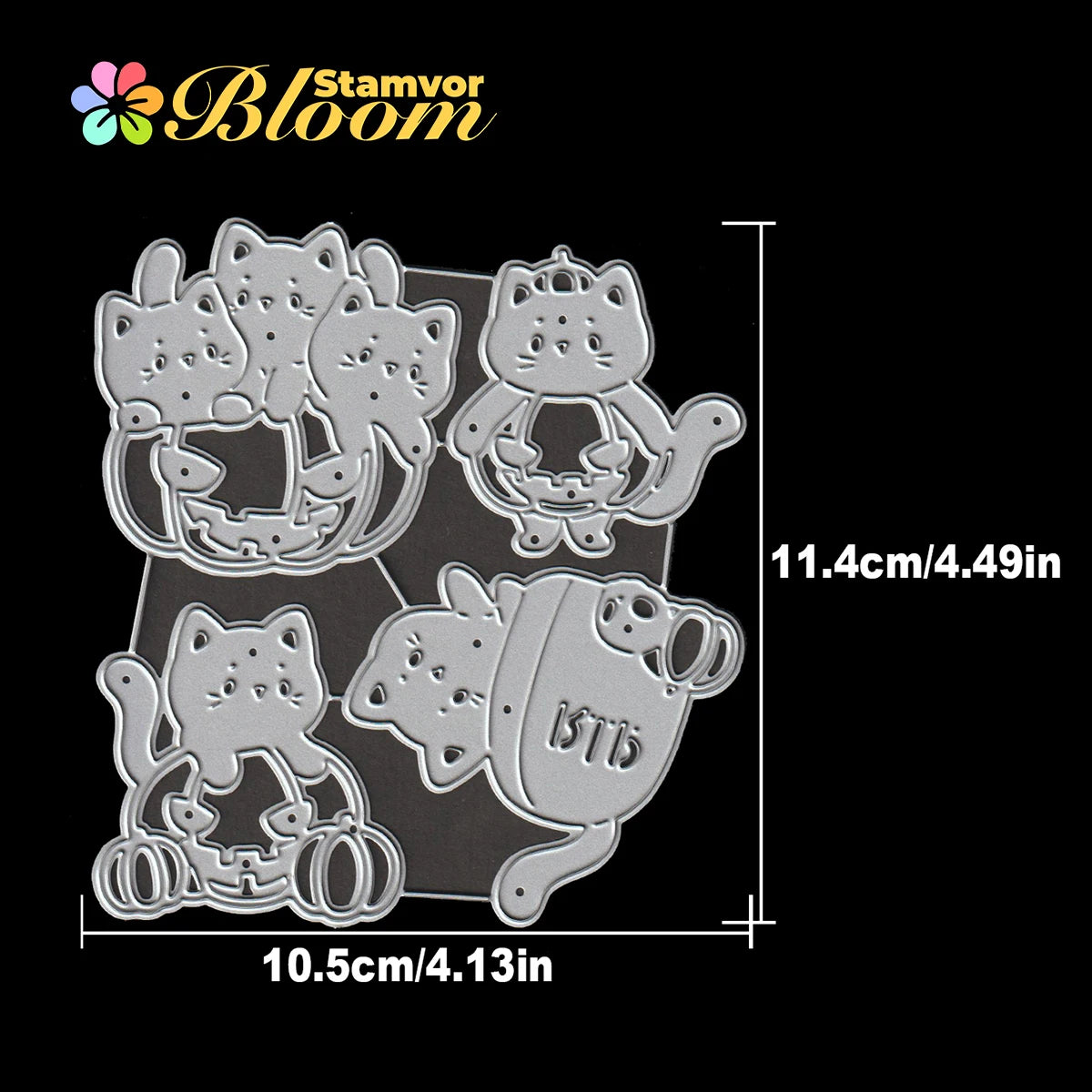 Metalen snijmallen Halloween pompoenen en katten embossing set