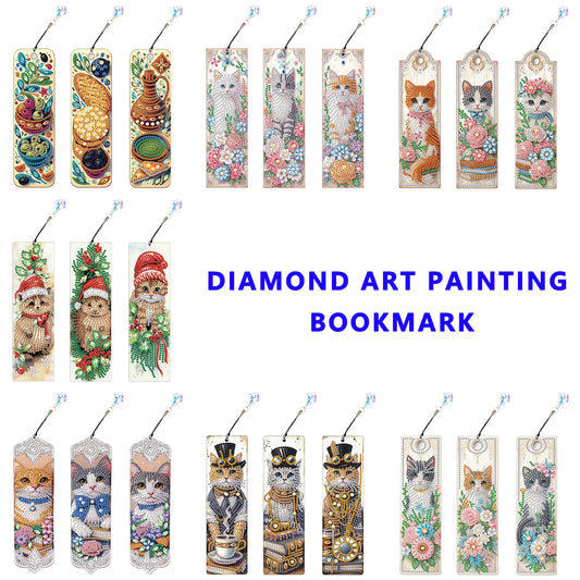 Diamond Painting Boekenlegger set dieren met kristallen details