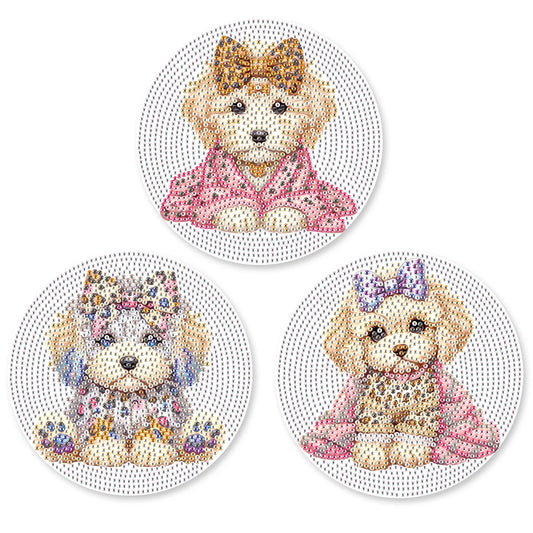 Diamond Painting Placemat met Schattige Puppy – Set van 3 Tafeldecoratie