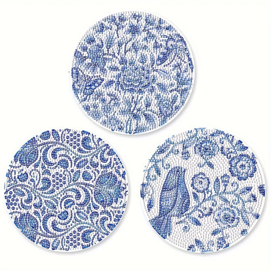 Diamond Painting Placemats Blauwe Vogel Set voor Tafel en Keuken