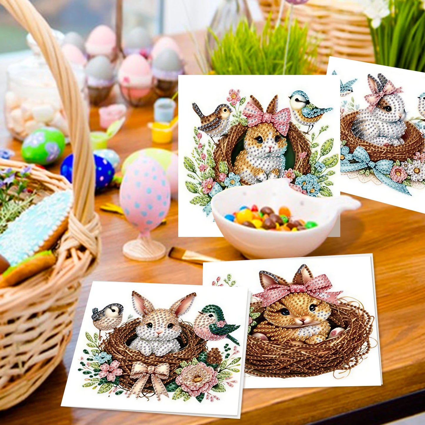 Diamond Painting Wenskaarten Pasen – Creatieve Paaskaarten met Diamanten