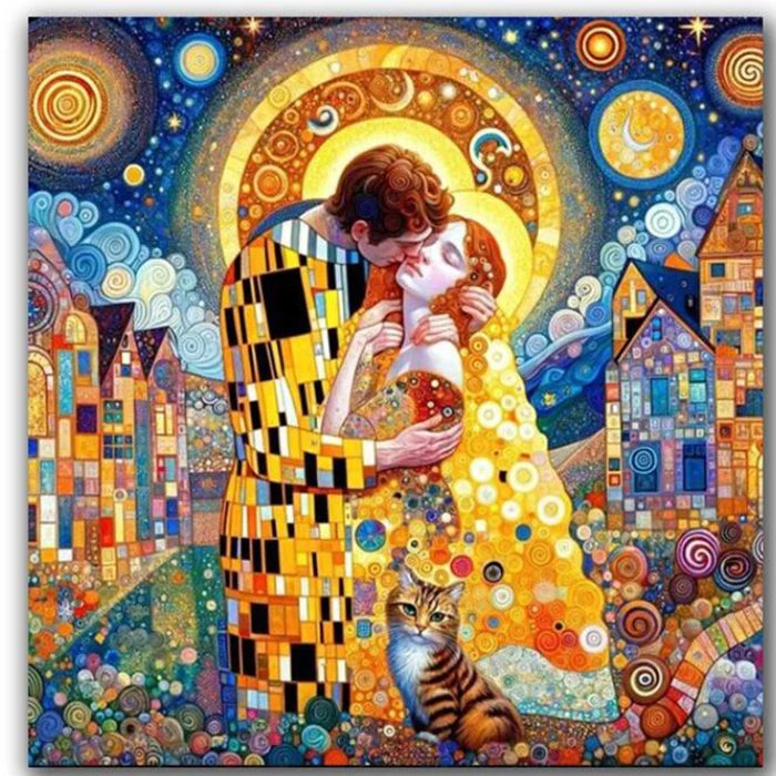 AB Diamond Painting met Fairy dust steentjes – Gustav Klimt De Kus