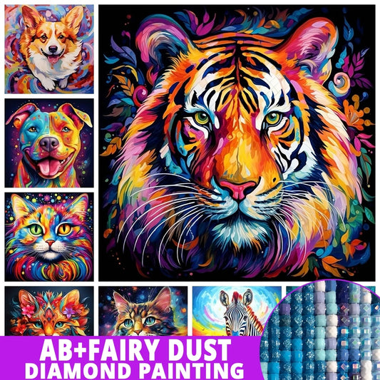 AB Diamond Painting met AB en Fairy dust steentjes Dieren
