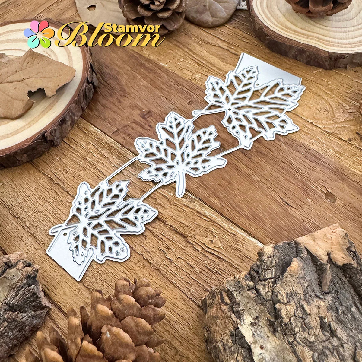 Snijmal Herfstbladeren Rand – Decoratieve Metaalmal voor Kaarten en Scrapbooking