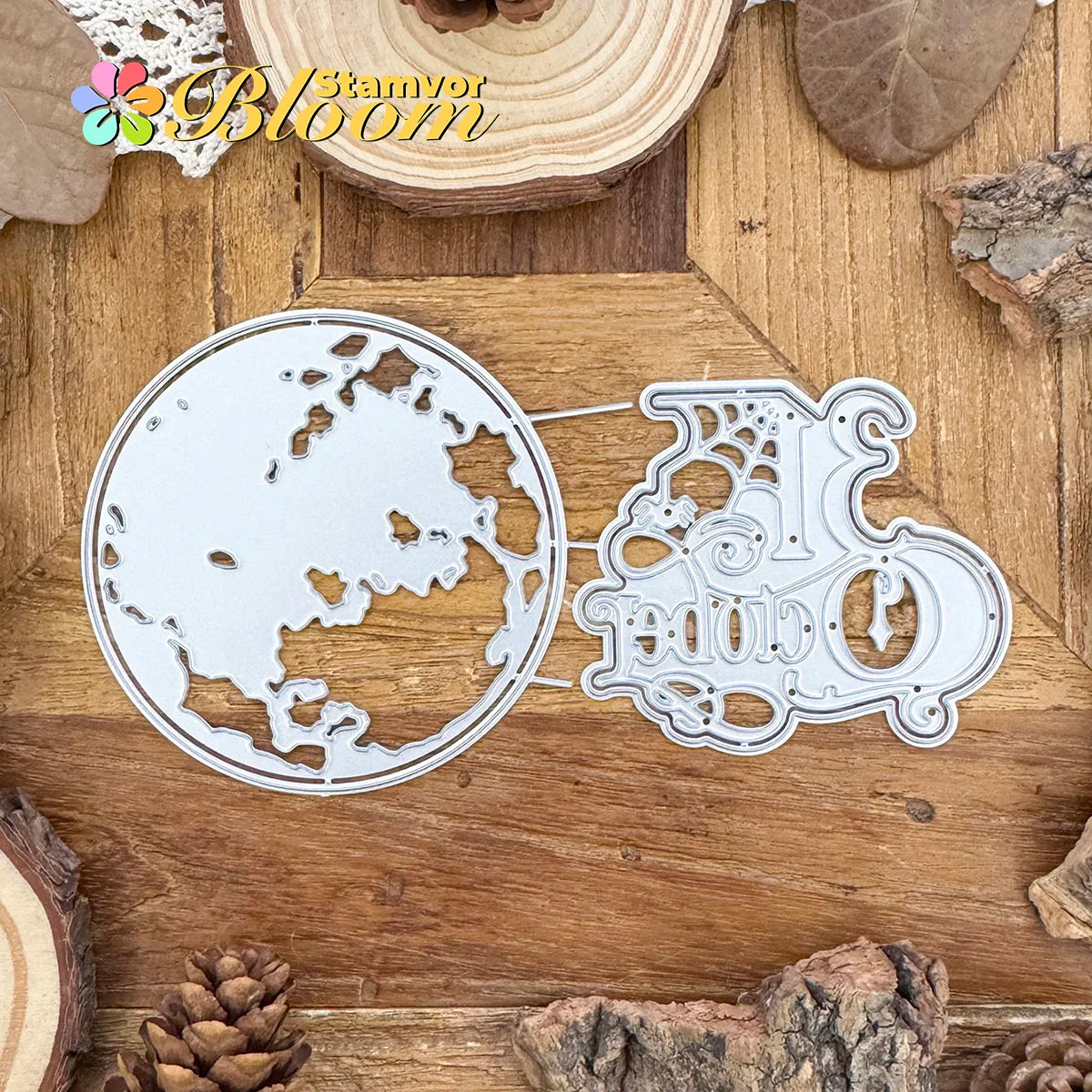 Metalen snijmal spinnenweb en maan lagen voor scrapbooking