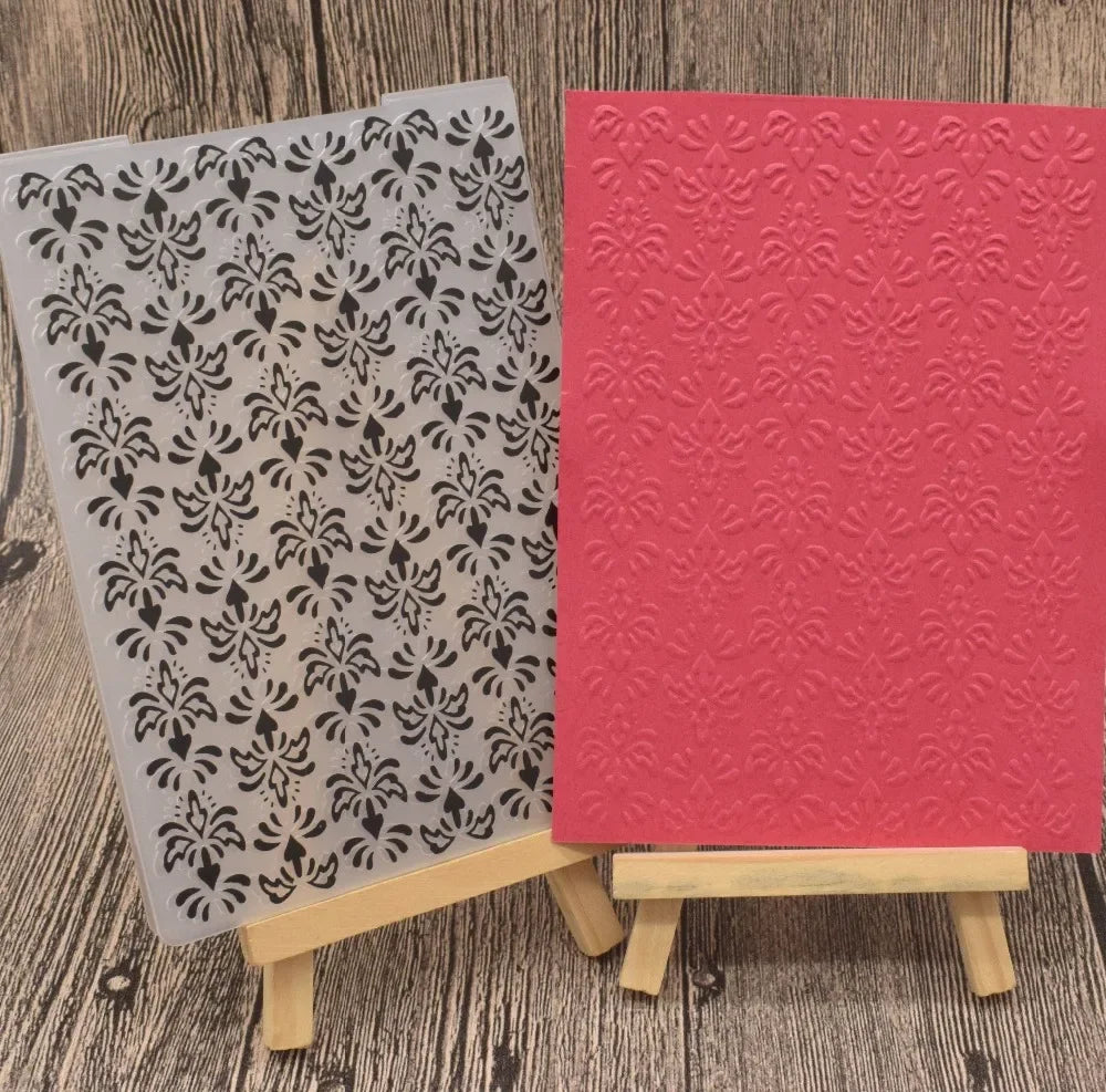 Embossing folder met hart, bloemen en bladeren - 14,8x10,5 cm