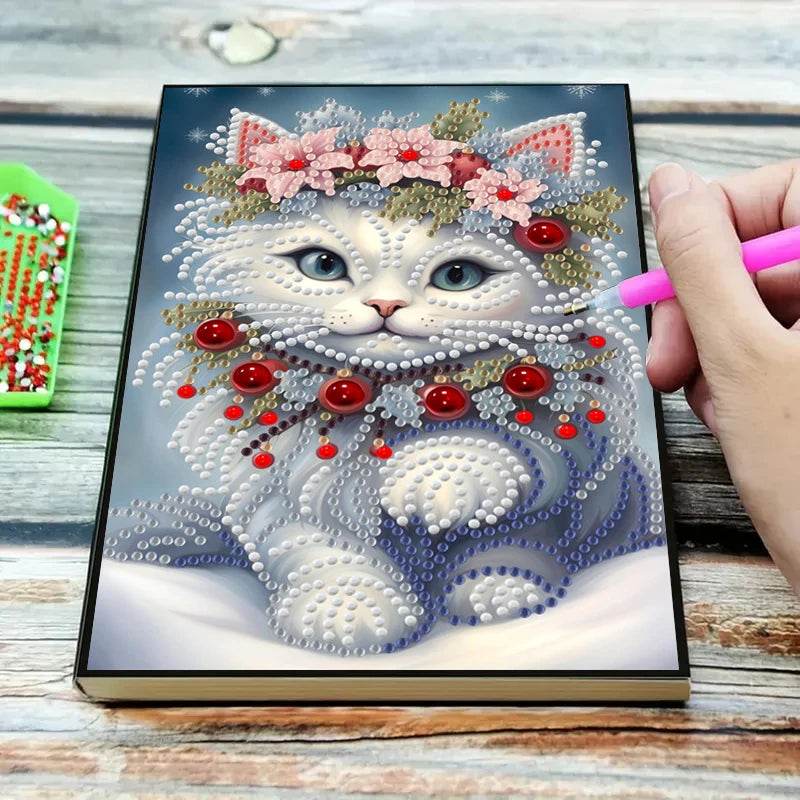 Diamond Painting Notitieboekje Katten PU Leer Kristal Design