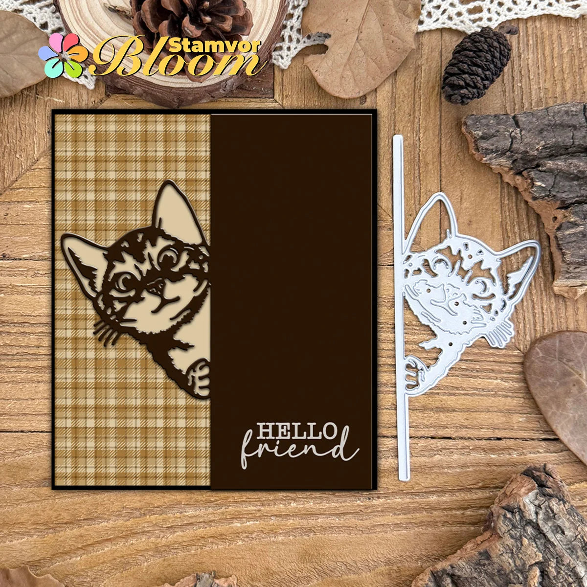 Snijmal Schattige Verstopte Kat Rand Metalen Snijmal