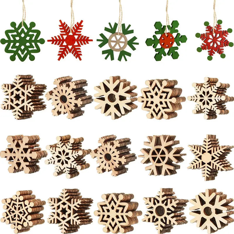 Houten figuur om zelf te kleuren/schilderen – Kerstversiering 10 stuks