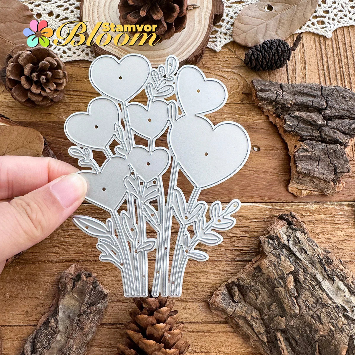 Metalen snijmal voor Kaarten maken en Scrapbook Valentijnsbloemen
