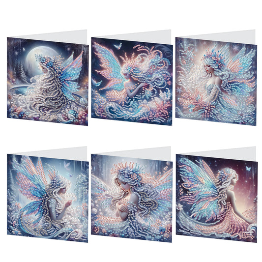 Diamond Painting Wenskaarten set – 6 stuks creatieve kaarten met strass steentjes - HKA104