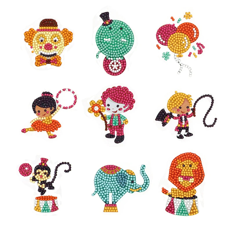 Diamond Painting Sticker set met vrolijke cartoon patronen - 022