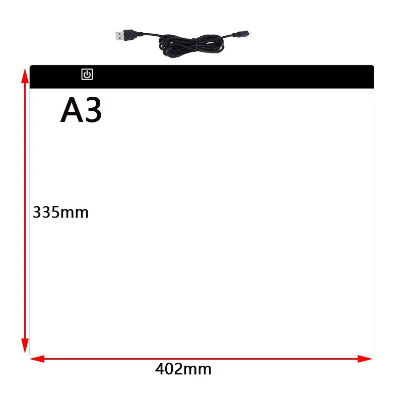 Diamond Painting Lightpad LED Tekenbord A3 A4 A5 – Lichttafel voor Traceren & Tekenen