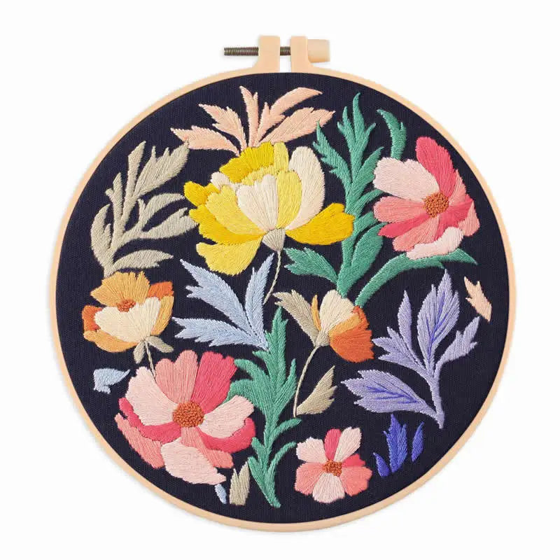 Borduurpakket rond Bloemen Borduren voor Beginners met Volledig Patroon