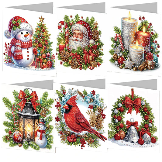 Diamond Painting Kaarten set Kerstkaarten 6 Stuks Creatieve Hobby - HK054