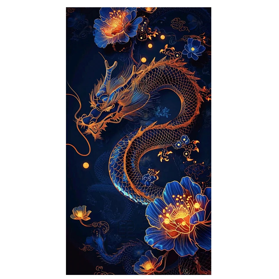 AB Diamond Painting met AB en Fairy dust steentjes – Chinese Draak