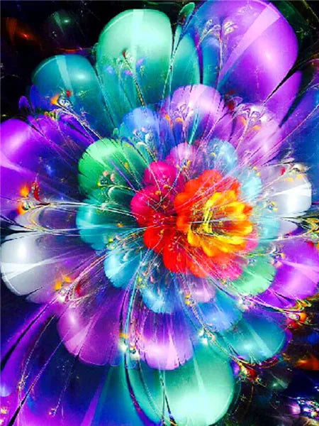 AB Diamond Painting op canvas Mandala Fairy Dust – Abstract Bloem Design