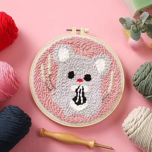 Punch Needle pakket Schattige Cartoon Dieren Wanddecoratie en Handwerk - CCX-649-2020