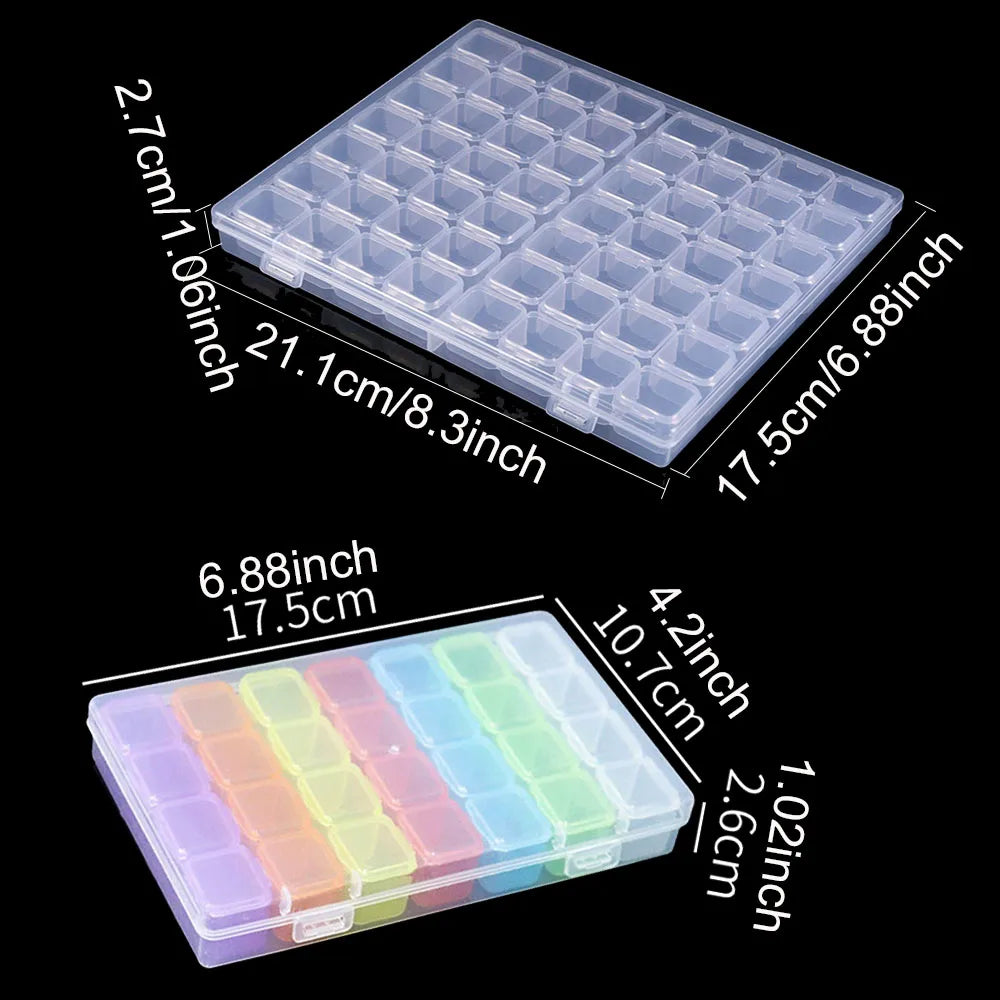 Diamond Painting Opbergdoos voor Strass en Accessoires – 56 of 28 Vakjes
