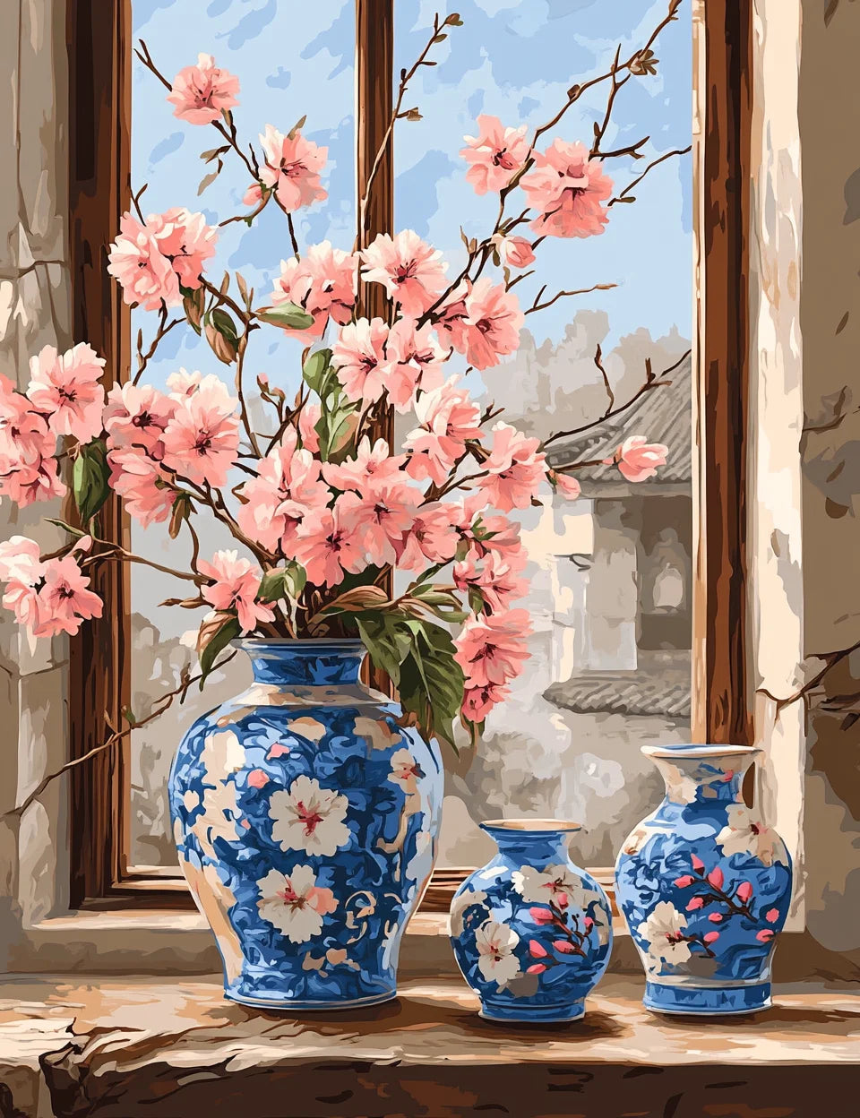 Schilderen op nummer Bloemen - verschillende maten en optioneel met lijst - 9973387