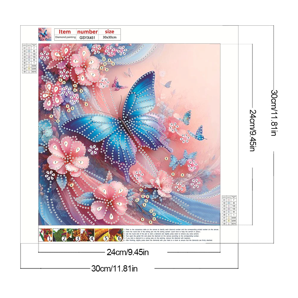 Special Diamond Painting met speciaal gevormde steentjes 30x30cm - LY418