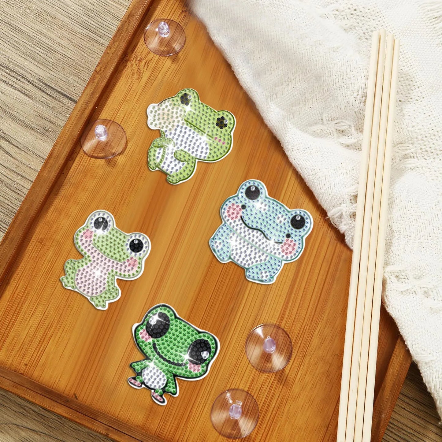 Diamond Painting Plantenstekers Kikkers voor Tuin en Decoratie