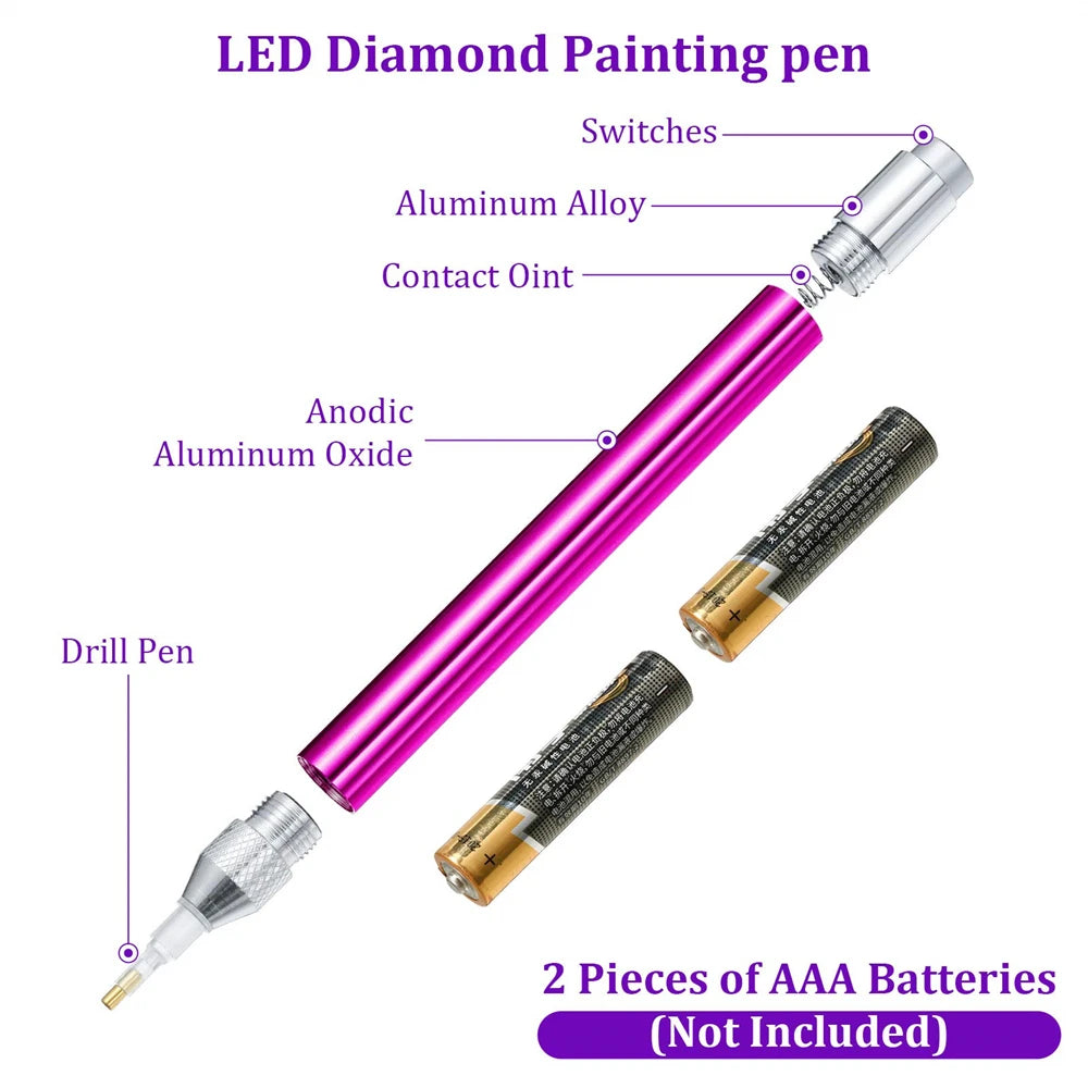 Diamond Painting Pen verlicht met LED-licht en luxe ontwerp