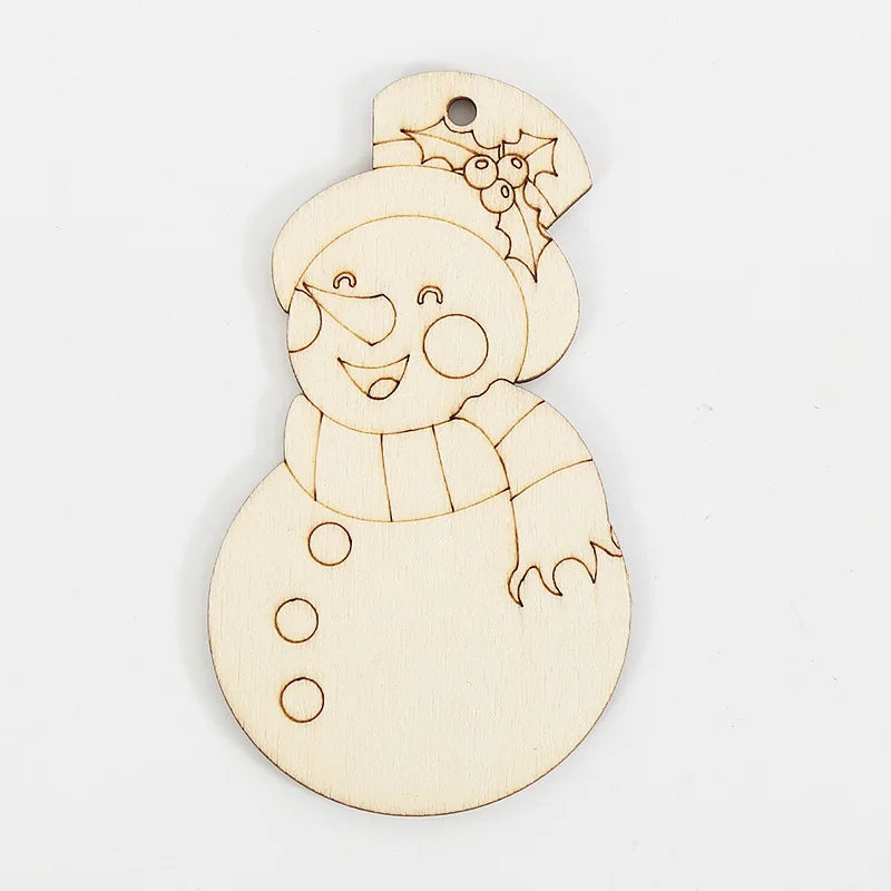 Houten figuur om zelf te kleuren/schilderen kerstboom hanger decoratie