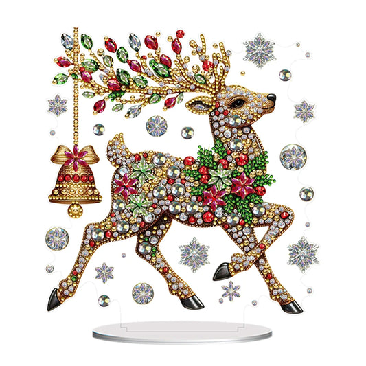 Diamond Painting Hangend Ornament – Acryl Kerst thema met Speciale Vormige Steentjes - LB219