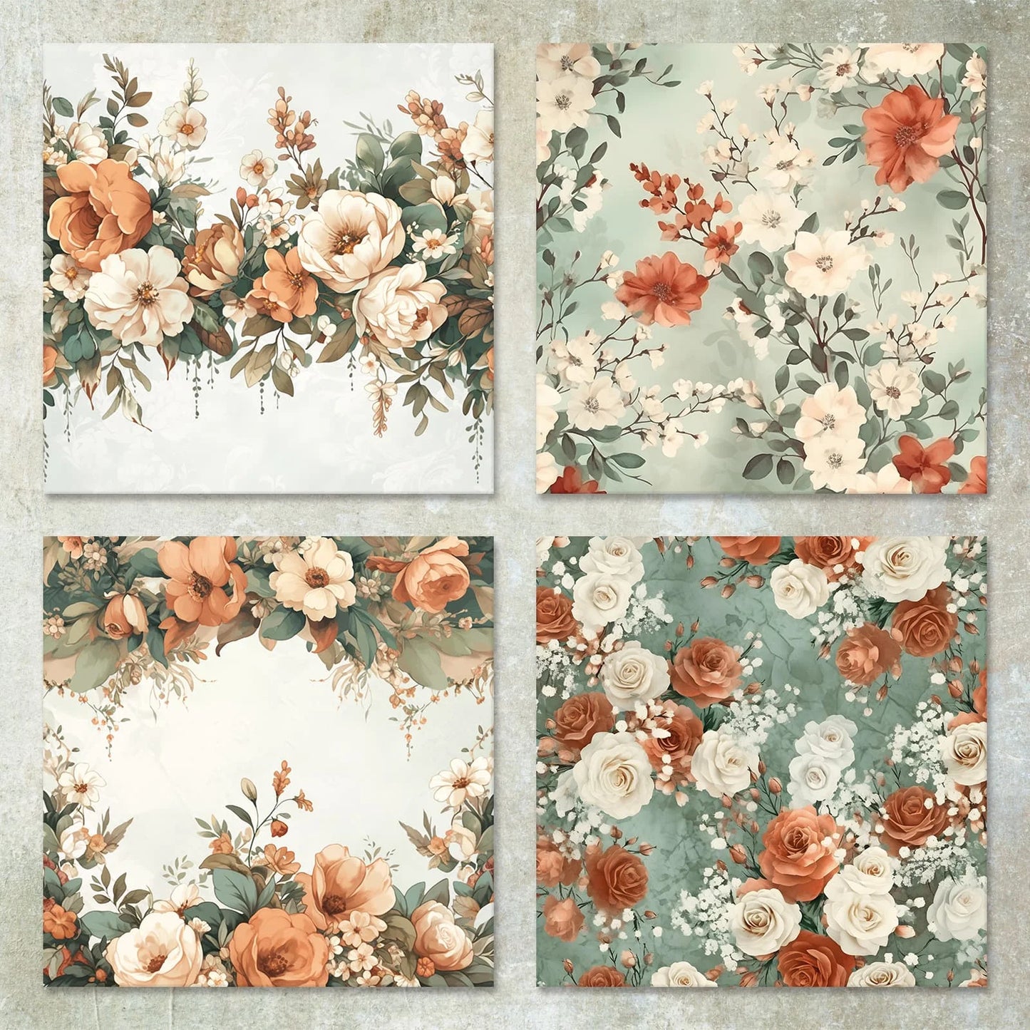 Papier voor kaarten maken & Scrapbook Bloemen Achtergrond 36 Vel