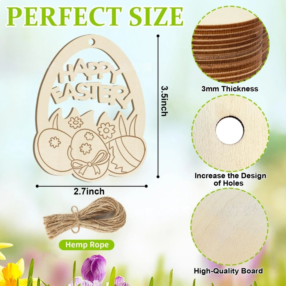 Houten Paas figuur om zelf te kleuren/schilderen – Houten Ei Hangers
