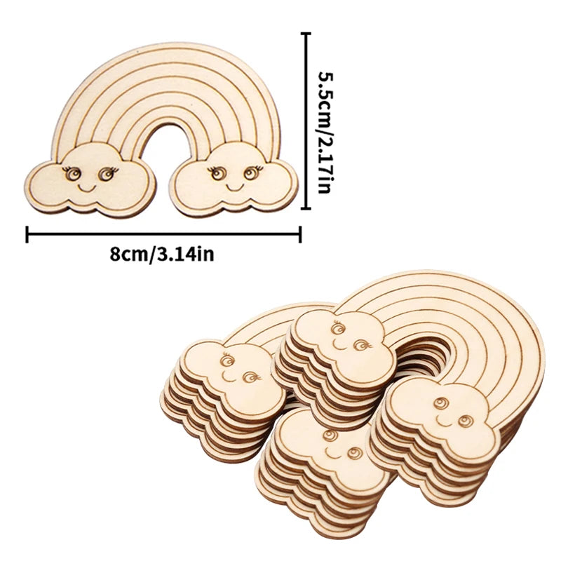 Houten figuren om zelf te kleuren – Unicorn set 10 stuks